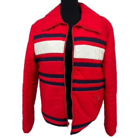 Vintage 1970s Jean Claude Killy‎ Red Striped Ski Snowboard Jacket Sz 40 - Picture 8 of 8